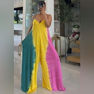 Wide Box Fit Jumpsuit with Spaghetti Straps